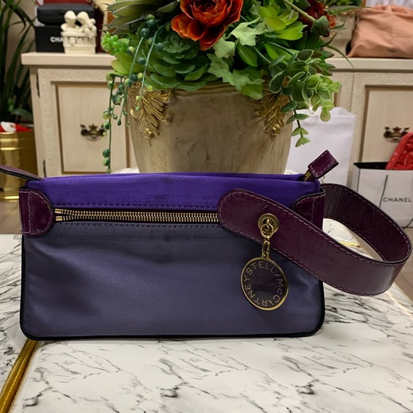 Stella McCartney Handbags - Stella McCartney Purple Satin Clutch Bag